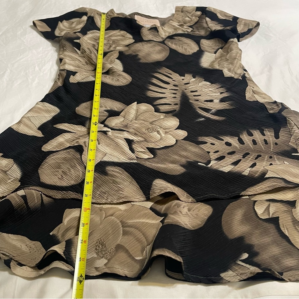 Pat Argenti Silk Floral Fairy Midi Dress (Black/Taupe) - Picture 14 of 15
